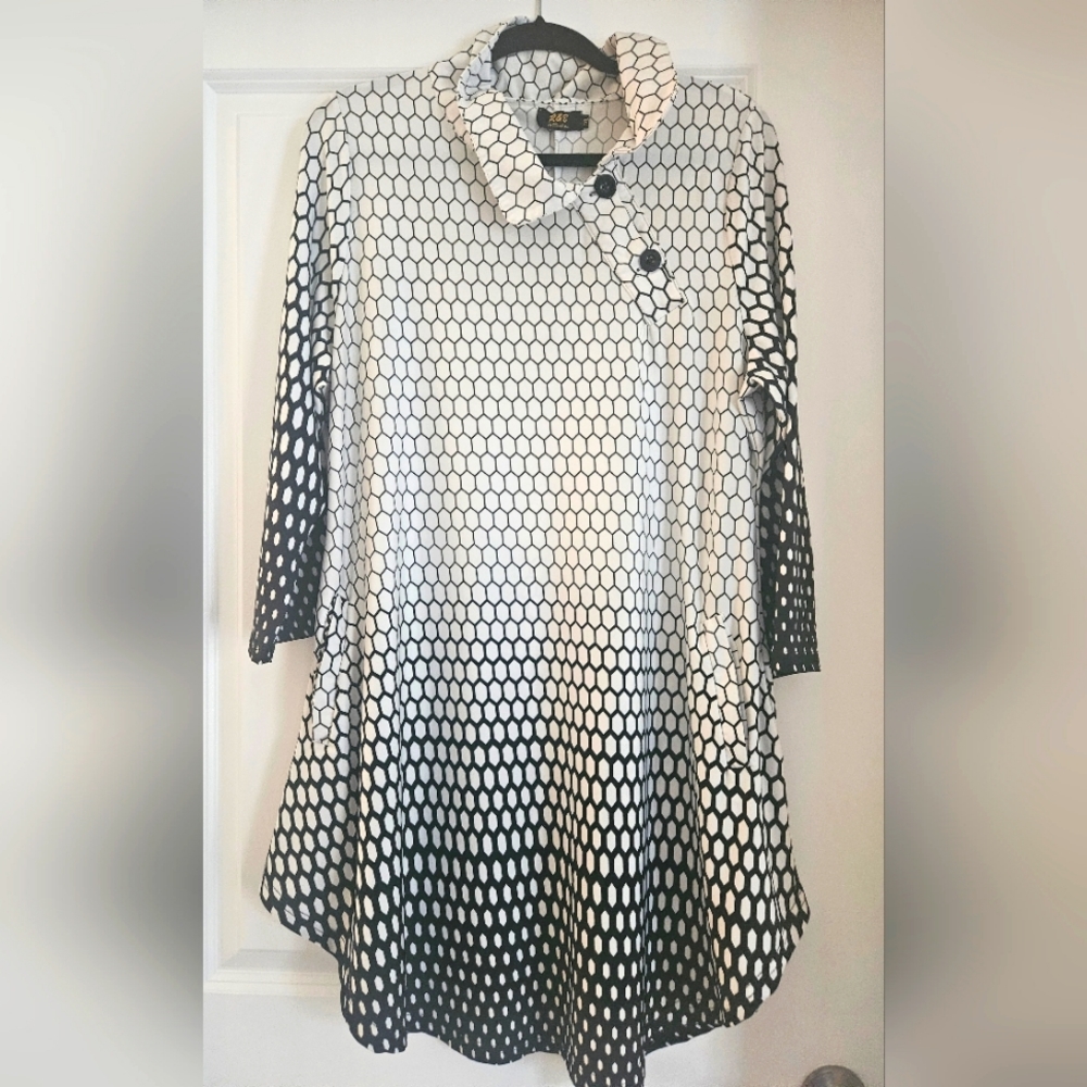Black and White Midi Dress